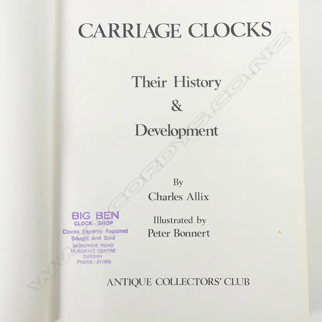 The book 'Carriage Clocks Their history and development' by Charles Allix Image 1++