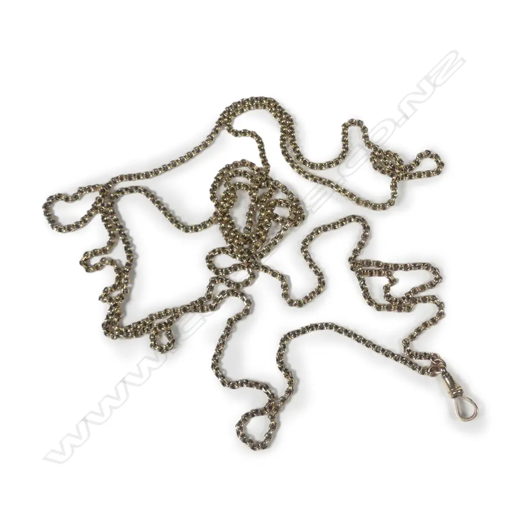 A 9ct rose gold muff chain Image 1++