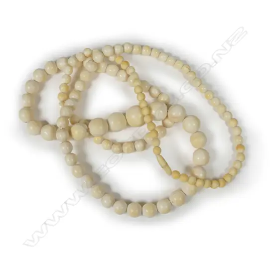 A vintage ivory bead necklace