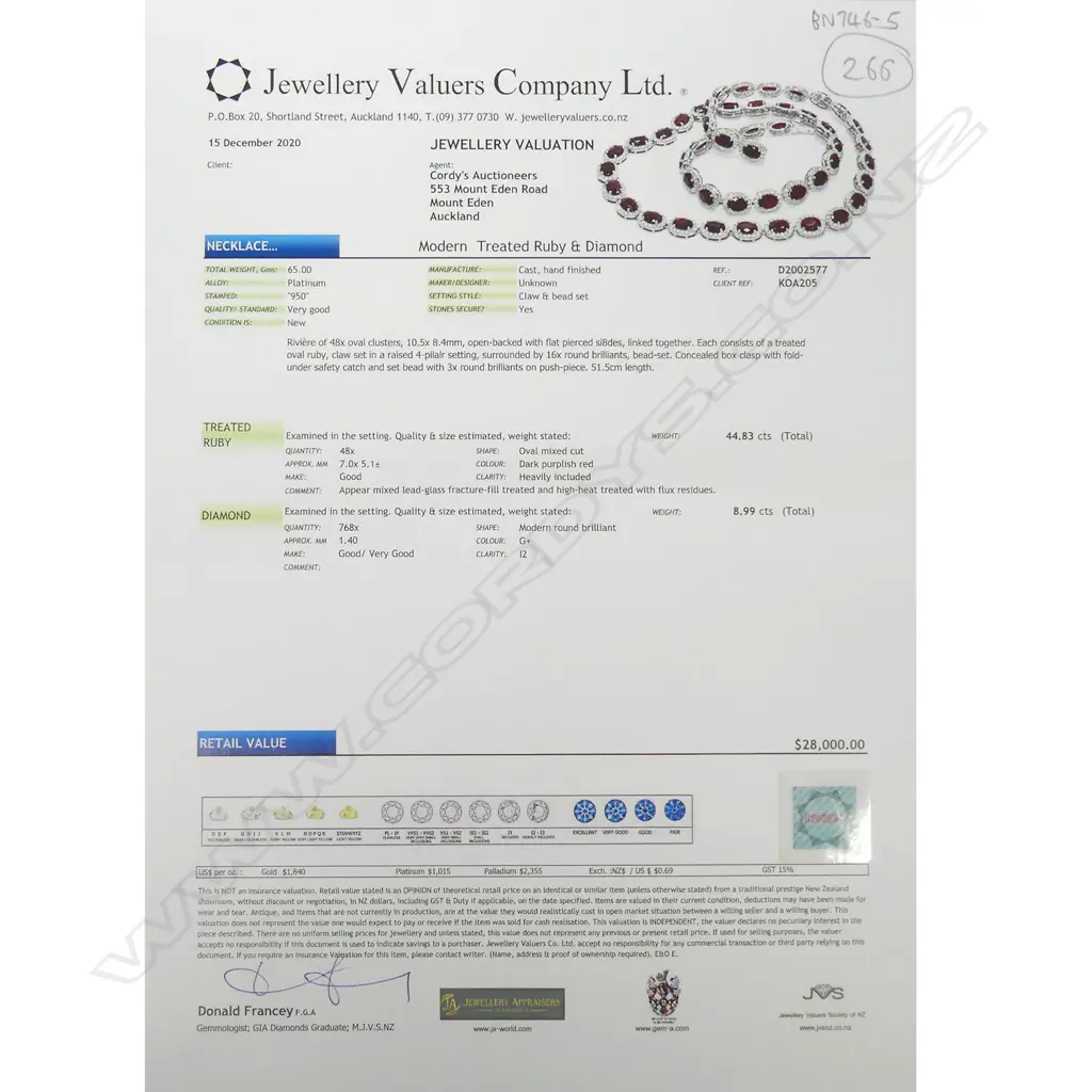 A platinum ruby and diamond necklace Image 1++