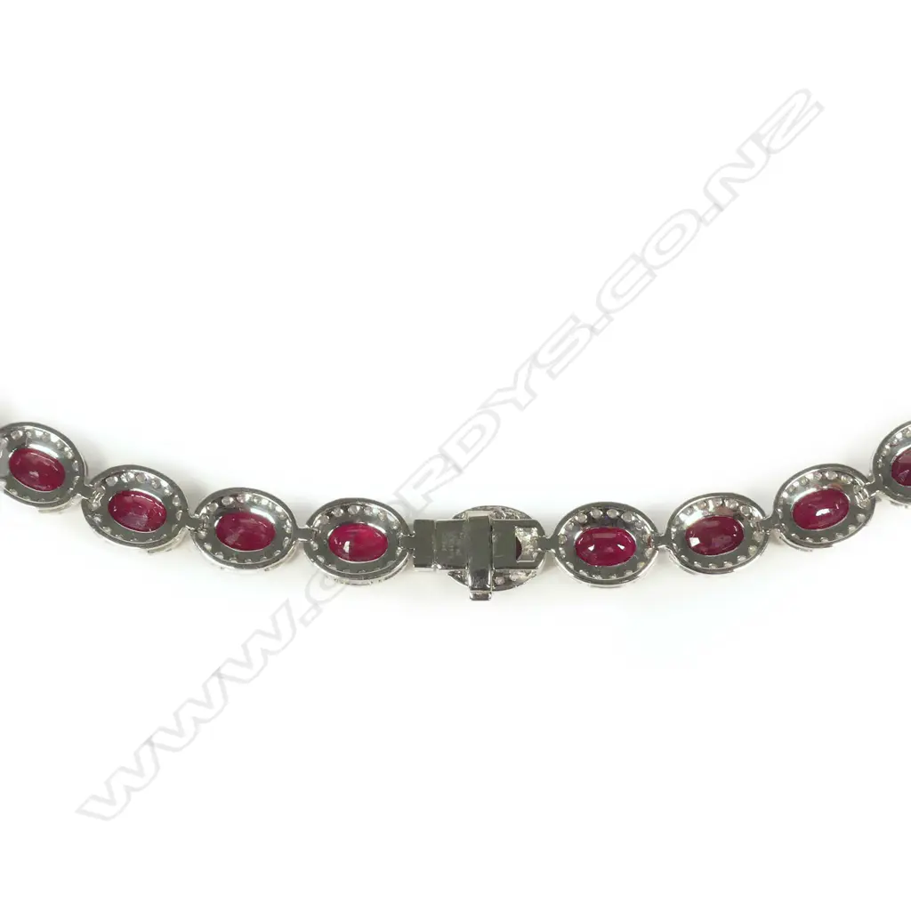 A platinum ruby and diamond necklace Image 1++