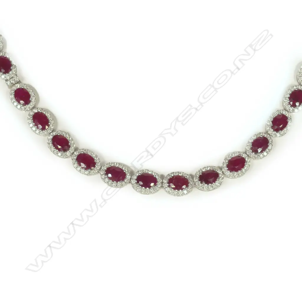 A platinum ruby and diamond necklace Image 1++
