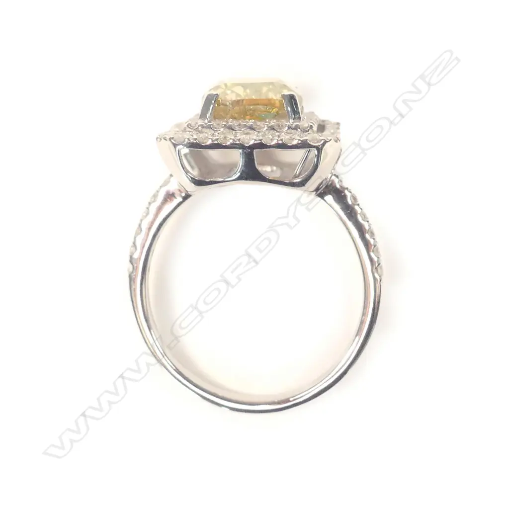 A 14ct white gold diamond double halo ring Image 1++
