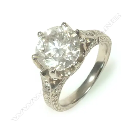 A platinum and diamond ring