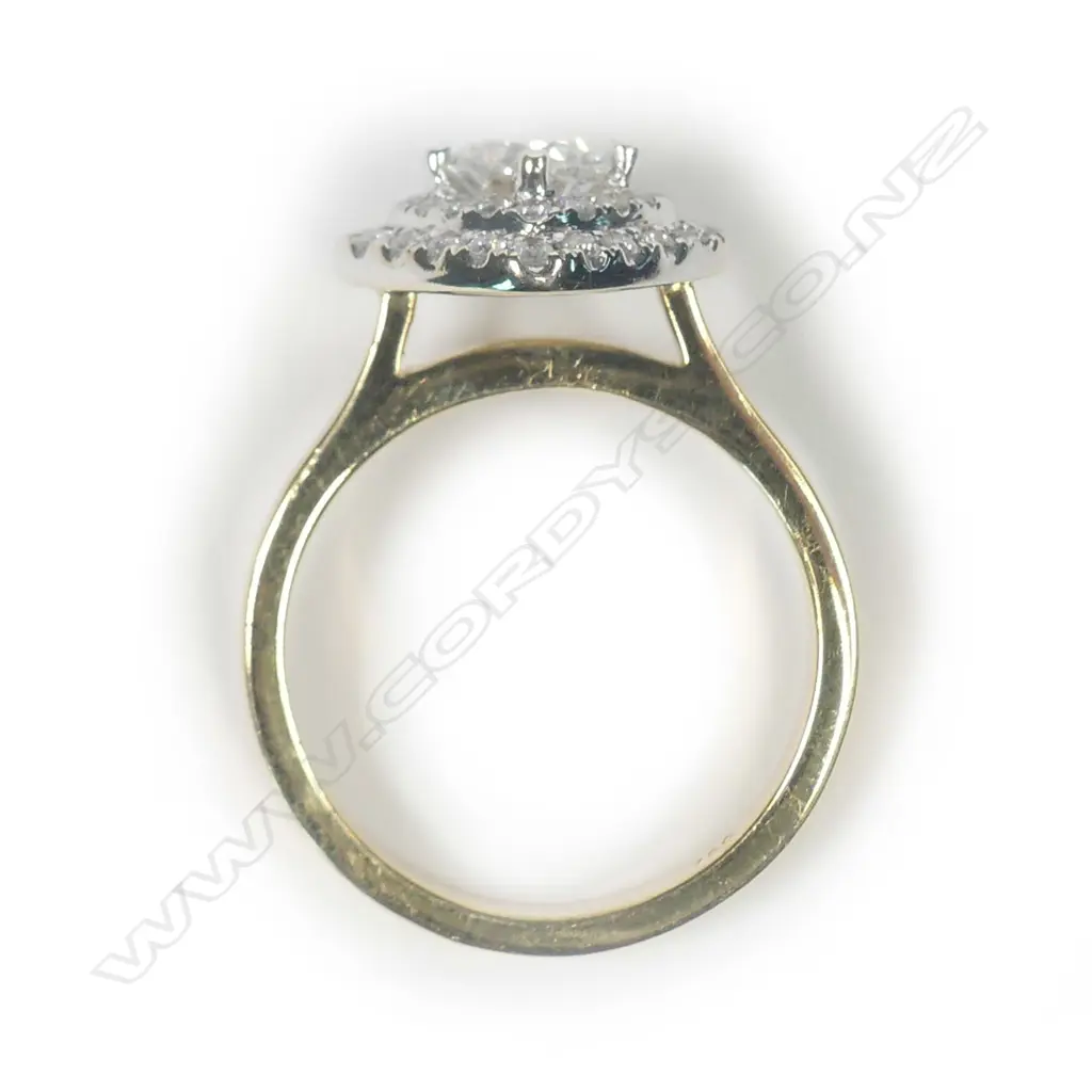 An 18ct yellow and white gold diamond double halo ring Image 1++