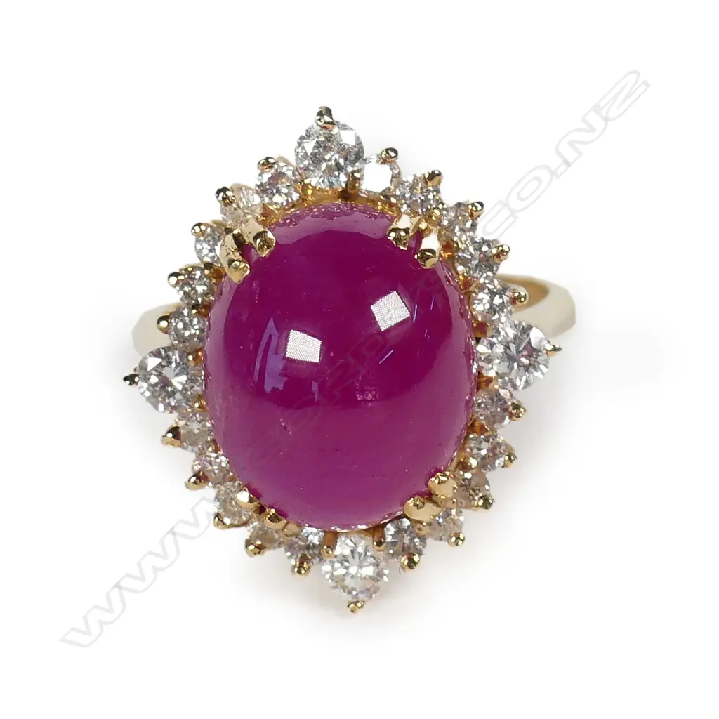 An impressive 18ct rose gold ruby and diamond ring Image 1++