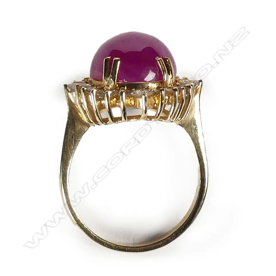 An impressive 18ct rose gold ruby and diamond ring Image 1++