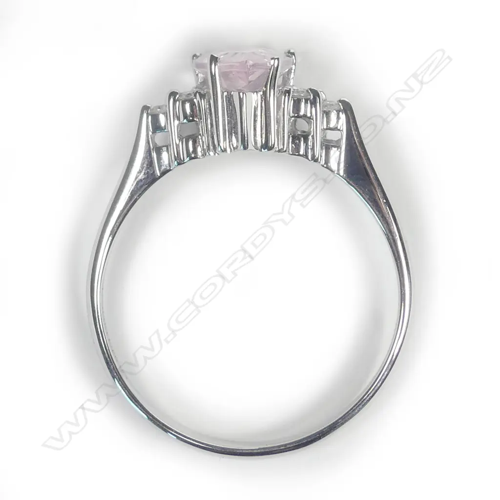 A 14ct white gold morganite and diamond ring Image 1++