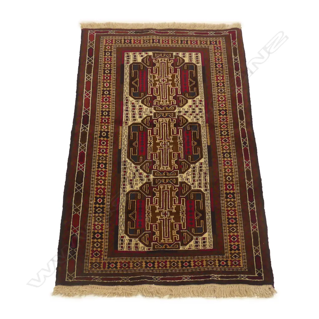 A hand knotted tribal Balouchi rug Image 1++