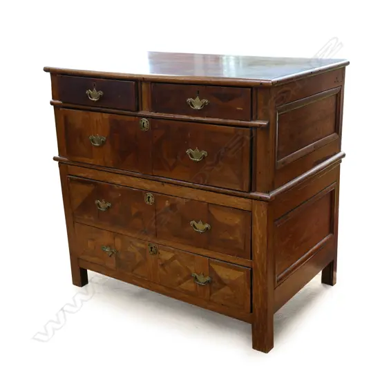 A European split chest of drawers