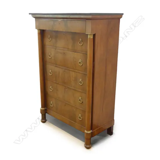 A Biedermeier six drawer chest