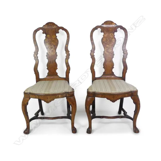 A pair of highly decorative 18thC walnut