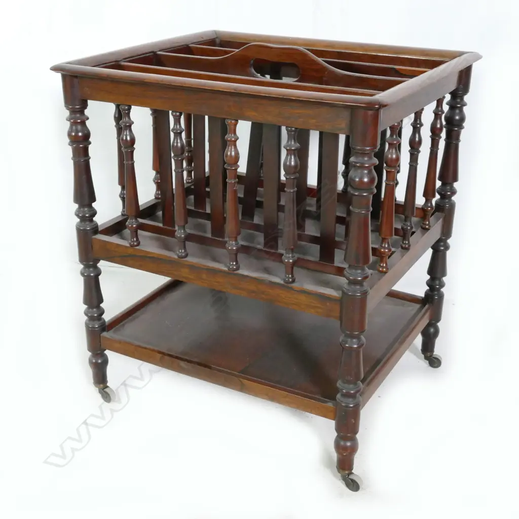 A Regency walnut canterbury Image 1++