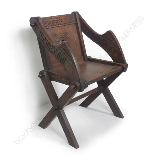 A Victorian oak Glastonbury chair