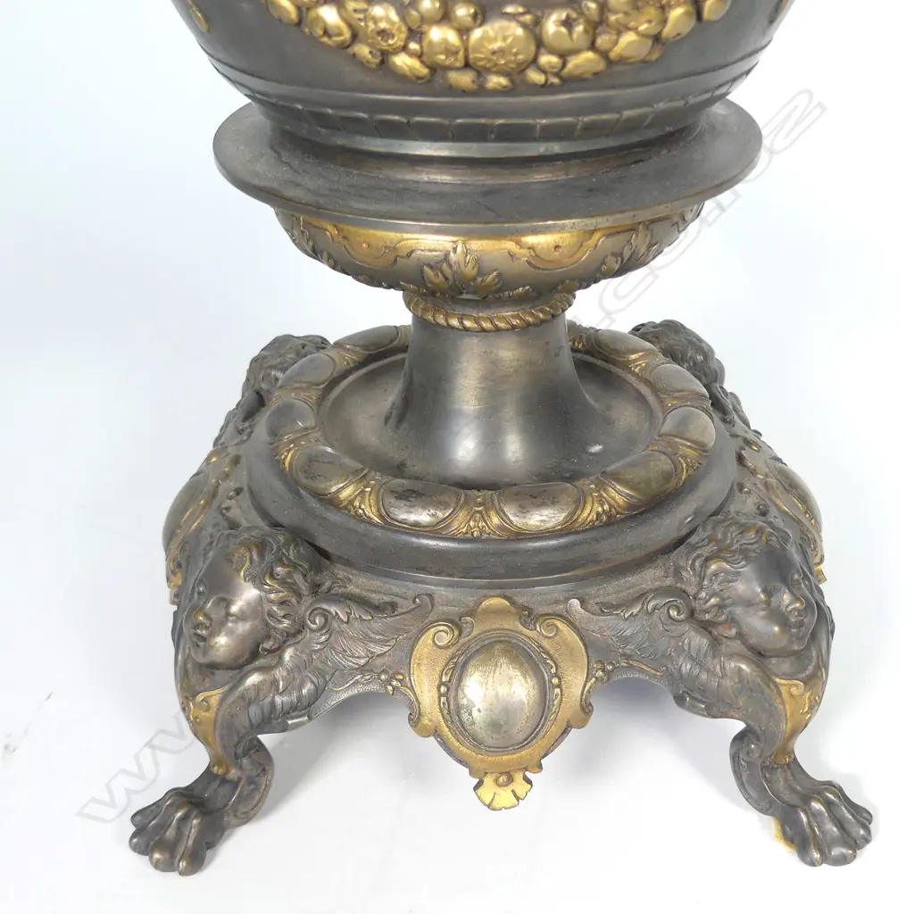 An ornate French converted kerosene lamp Image 1++