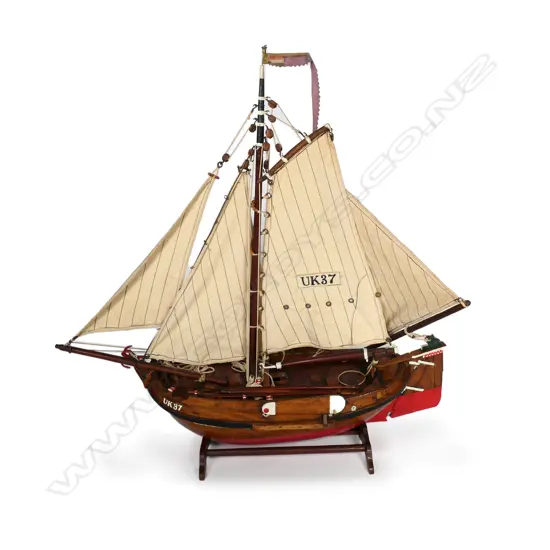 A vintage model 'UK37' herring sail boat