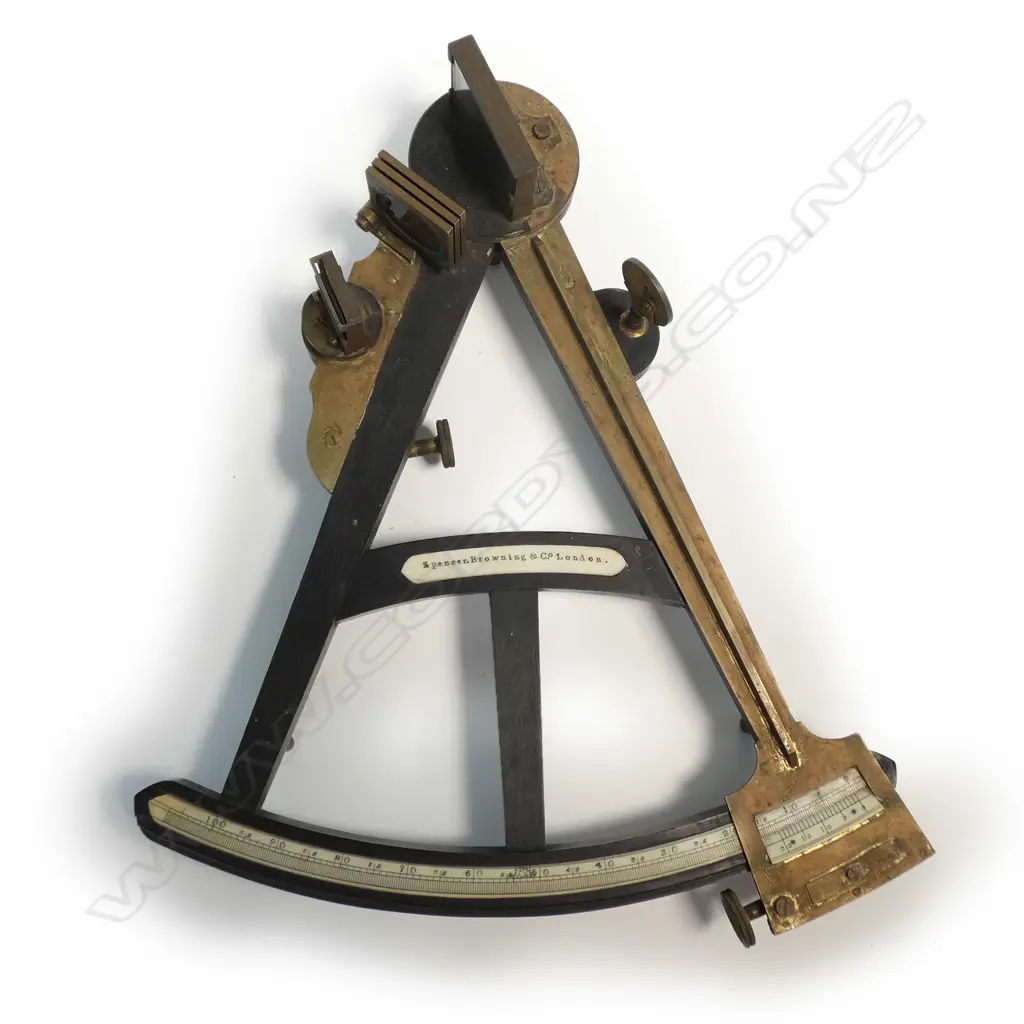 10-inch radius ebony frame and limb octant Image 1++