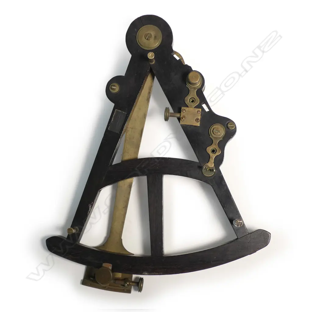 10-inch radius rosewood or ebony frame and limb octant Image 1++