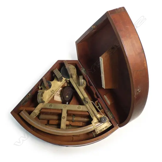 8-inch radius brass pillar framed sextant