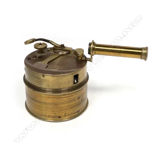 A 2-inch brass drum or pocket sextant by A. Abrahams & Co.