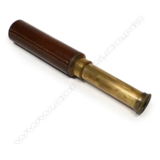 Three draw brass telescope 'Brittanic' by B.C & Co