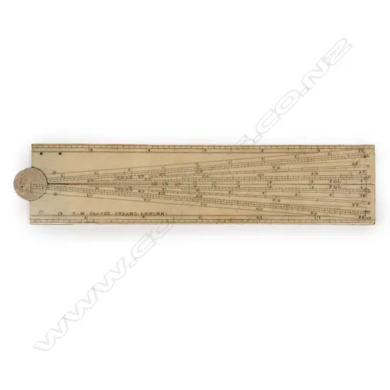 A c.1900 E.M.Clarke 12-inch two fold ivory rule