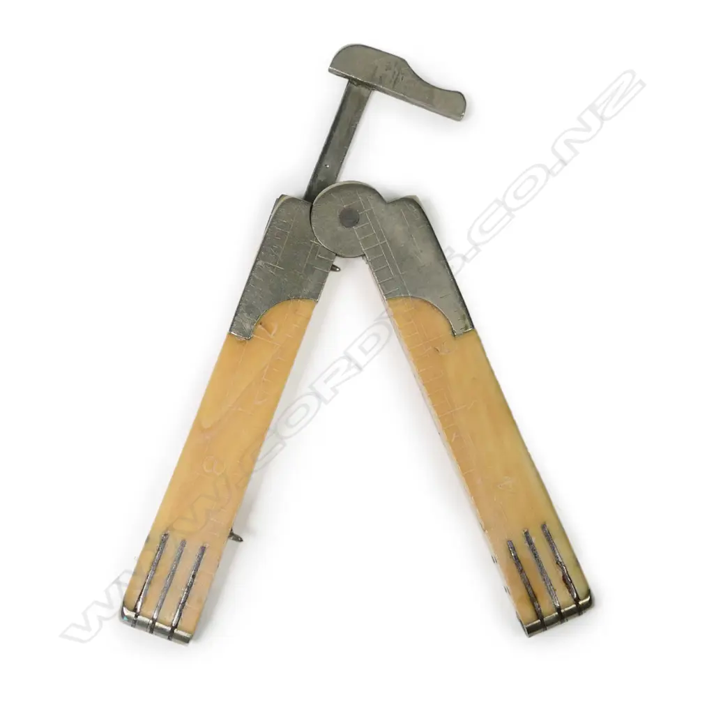 A c.1900 unmarked four-fold ivory rule Image 1++