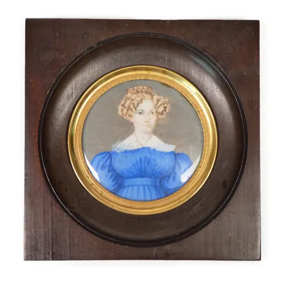A 19thC hand painted portrait miniature