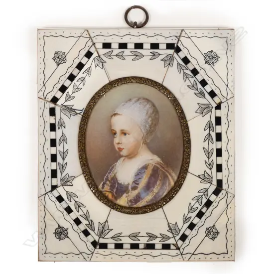 An ivory framed portrait miniature