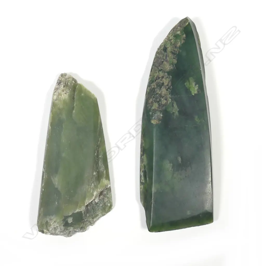 Two early Maori pounamu small toki Image 1++