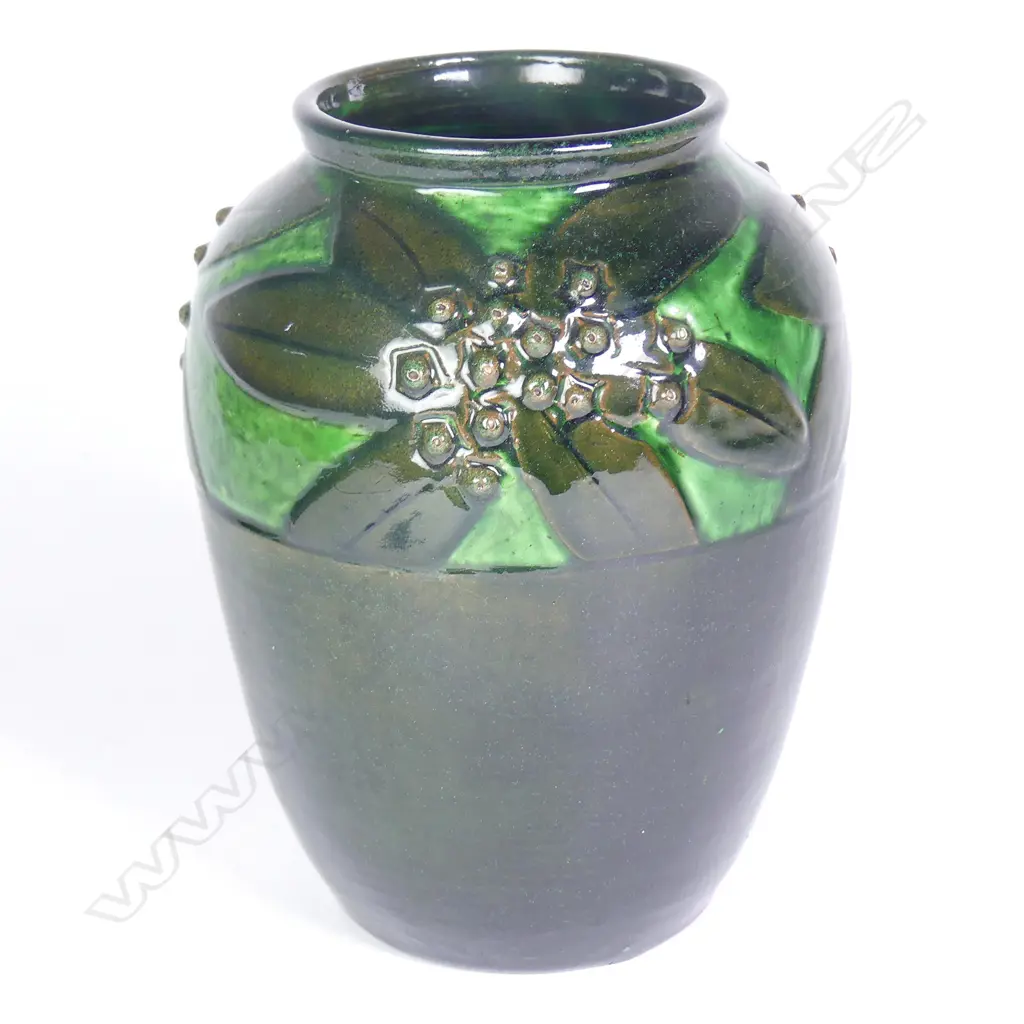 A good Olive Jones studio pottery decorated vase Image 1++