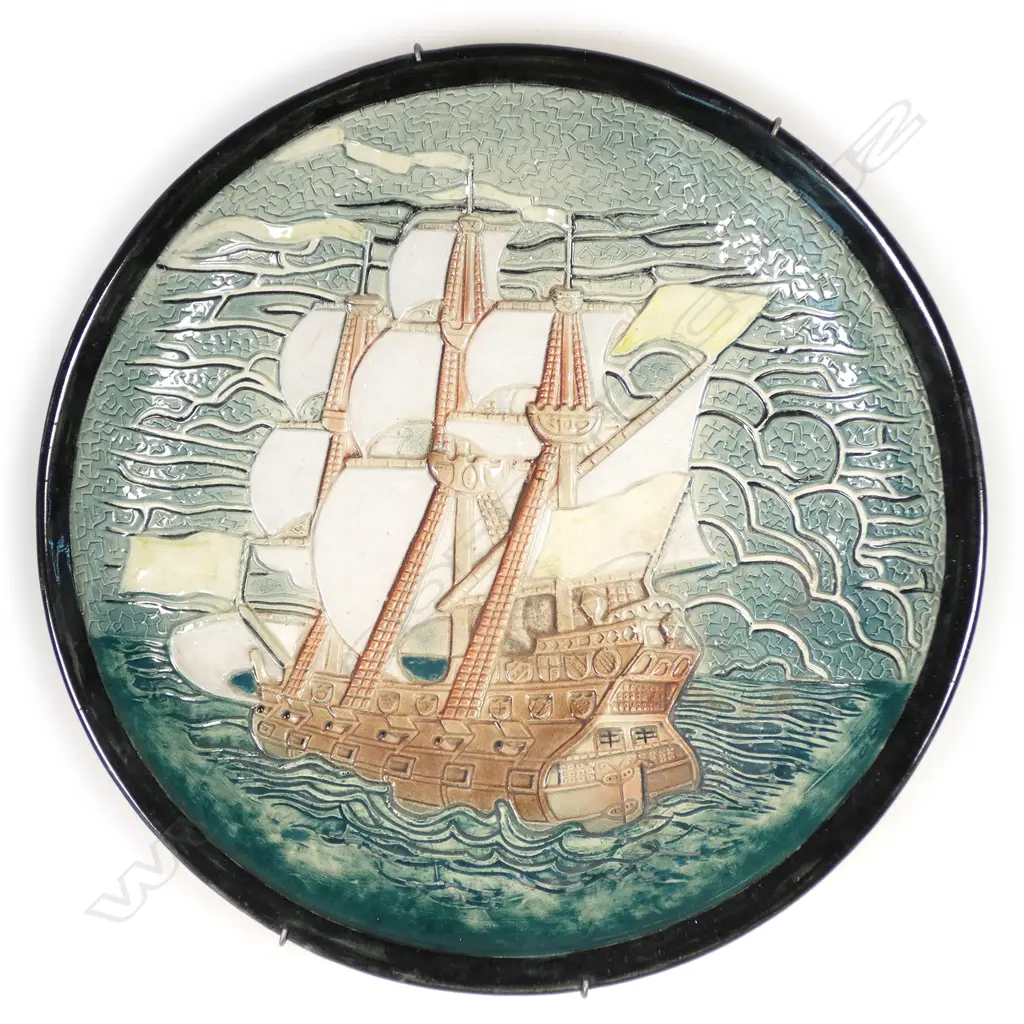 A NZ Aquila Pottery large plaque Image 1++