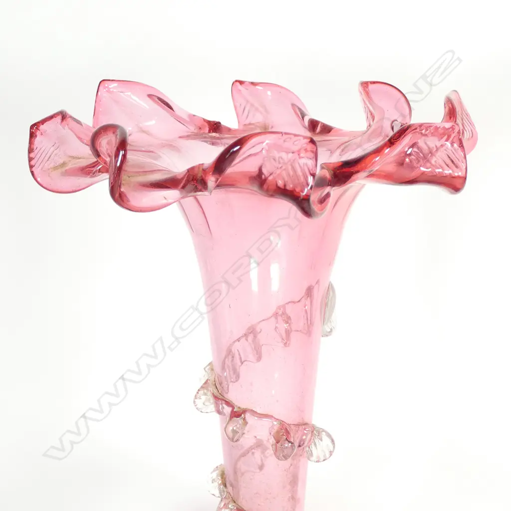 A Victorian cranberry glass epergne Image 1++