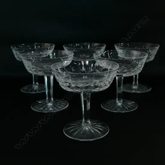 A set of six Waterford champagne coupes