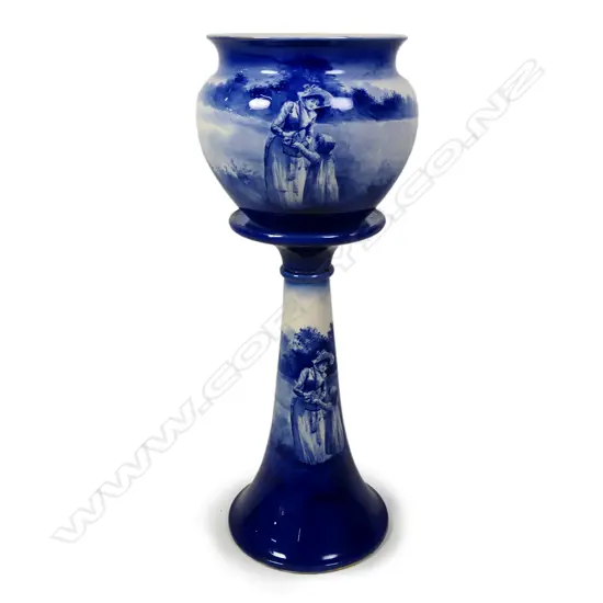A Royal Doulton Blue Children series jardinière and stand