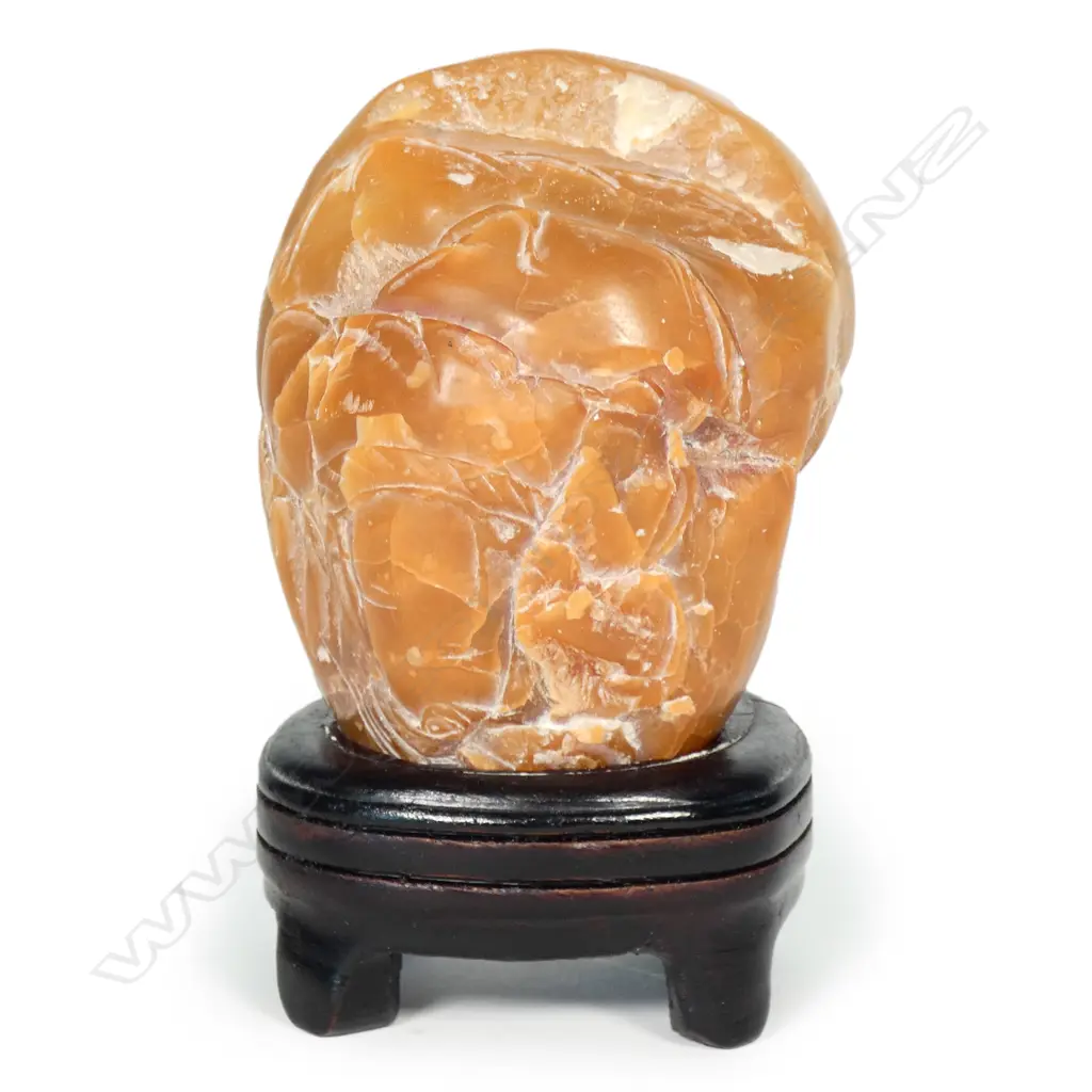 A Chinese carved yellow stone 'mountain' Image 1++