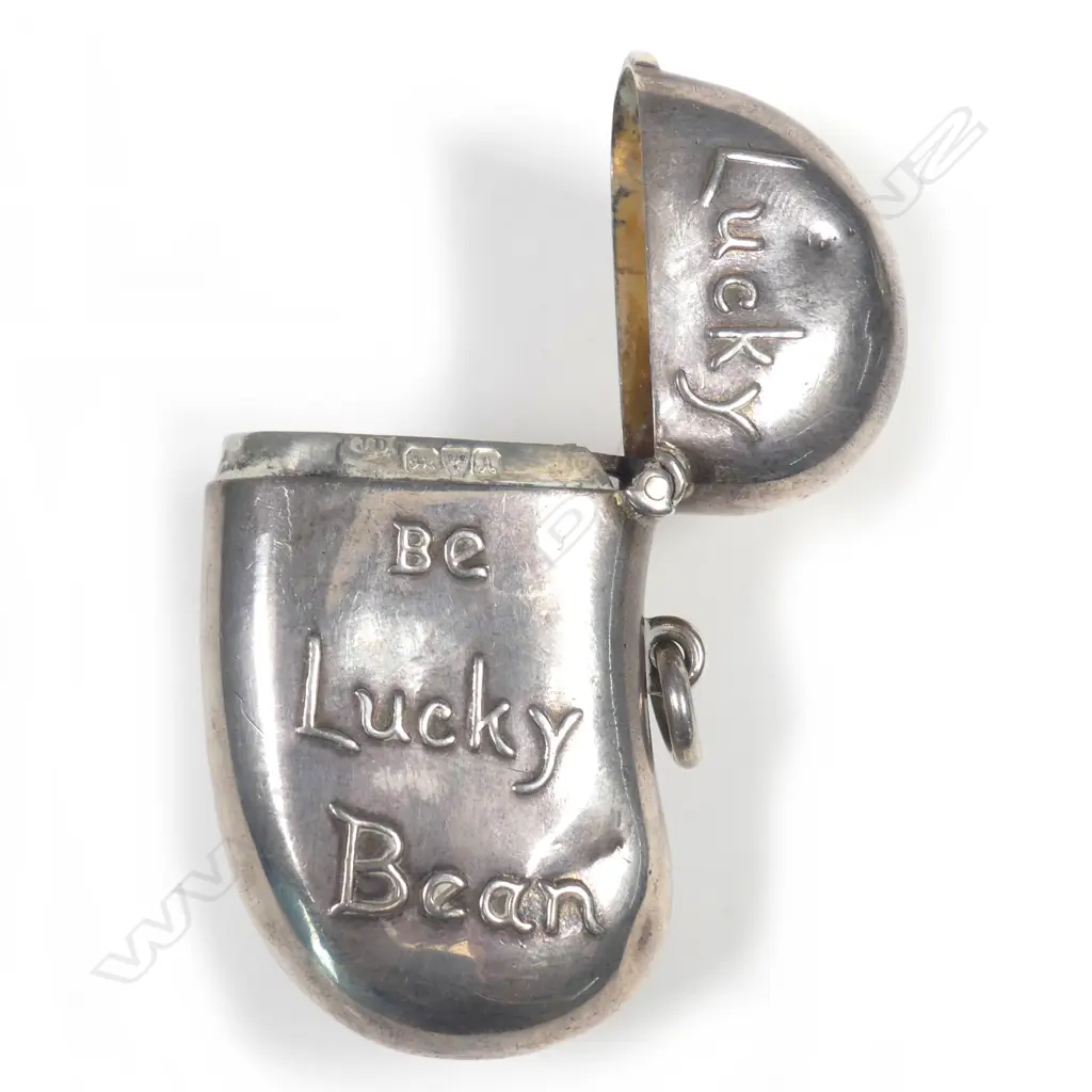 A rare Edwardian novelty silver 'bean' shaped vesta case Image 1++