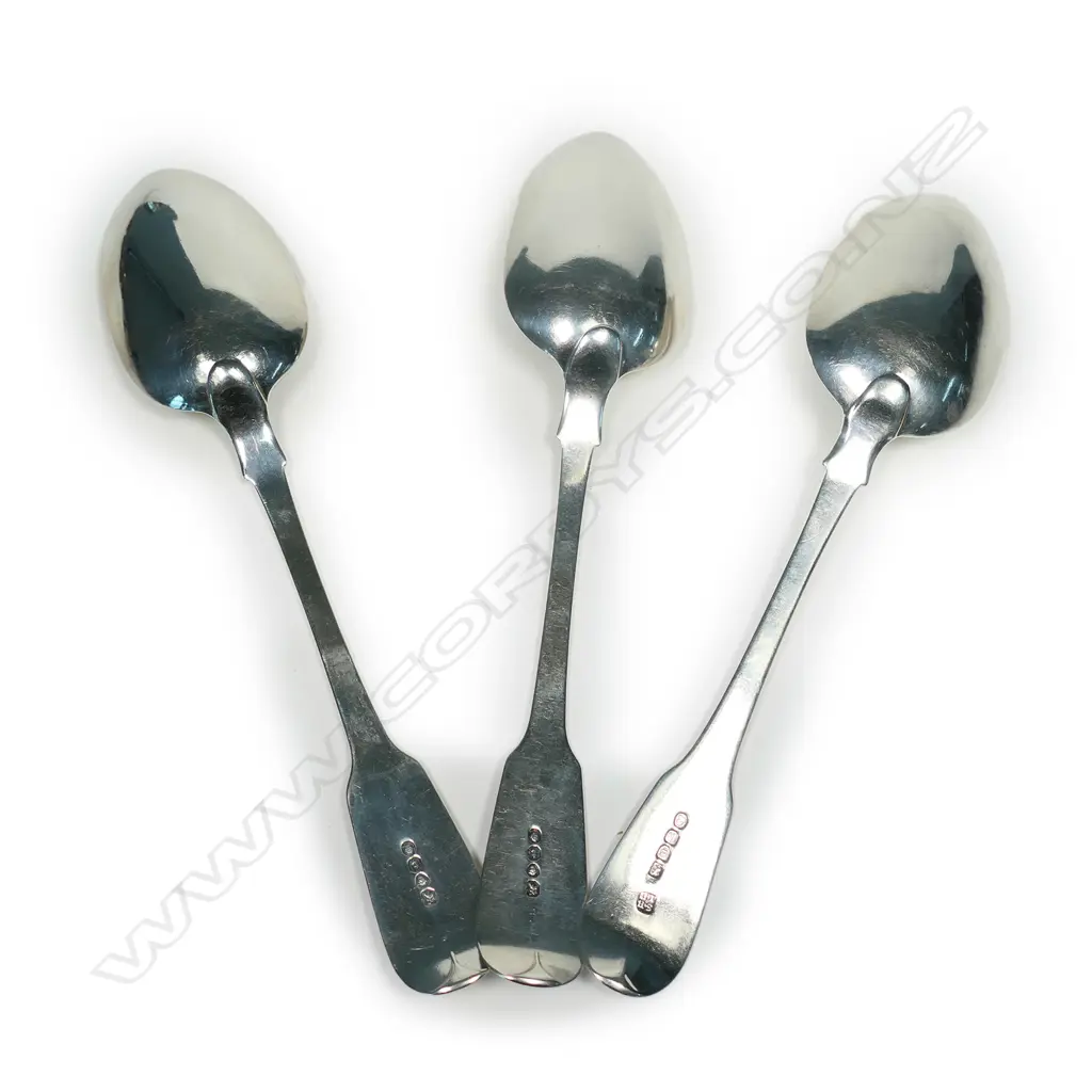 Three early 19thC silver tablespoons Image 1++