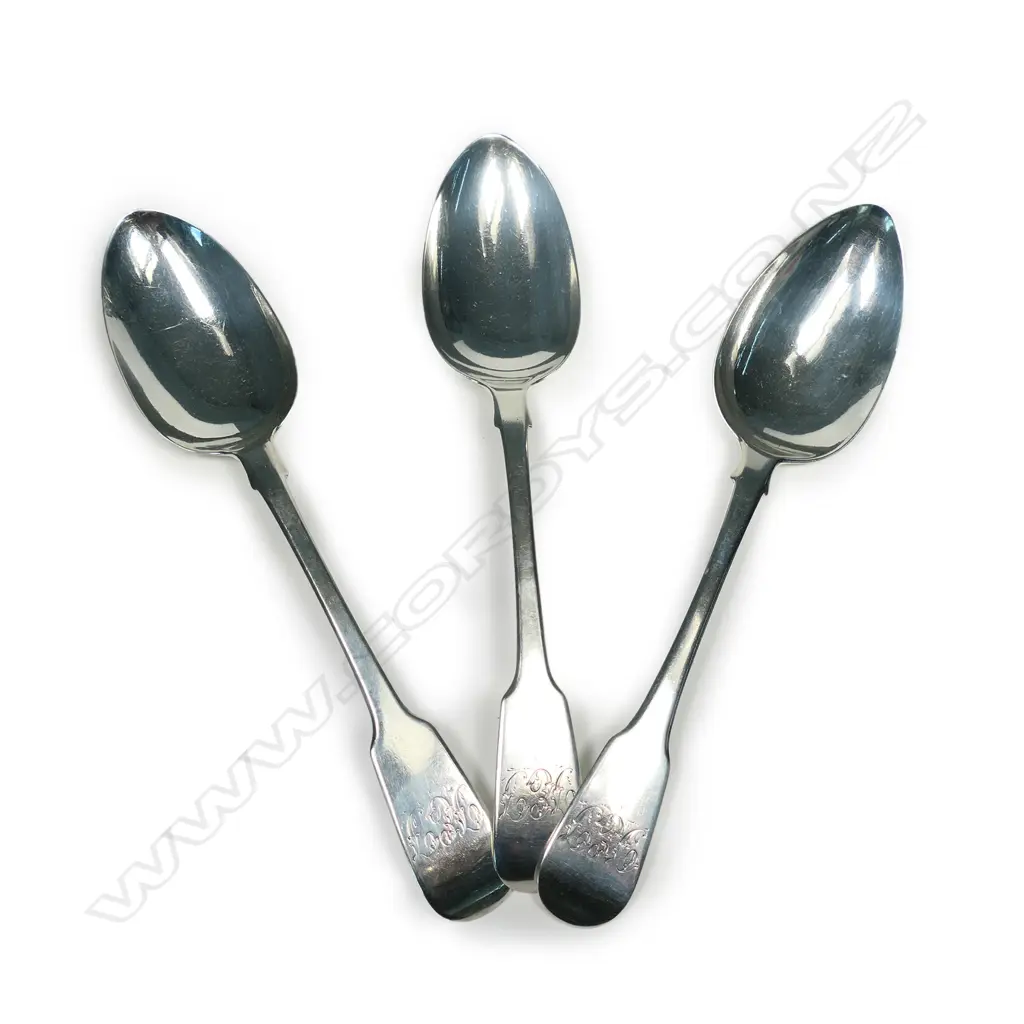 Three early 19thC silver tablespoons Image 1++