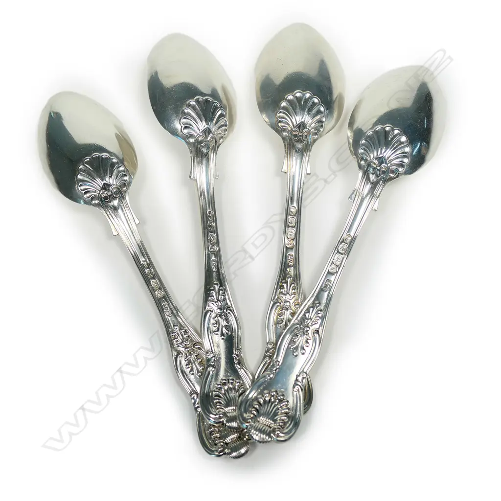 Four William IV silver teaspoons Image 1++