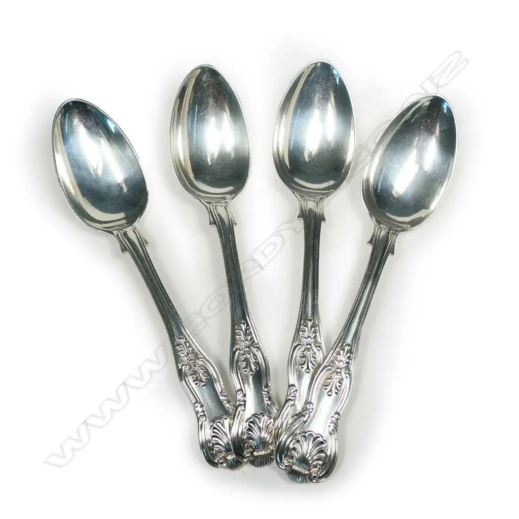 Four William IV silver teaspoons Image 1++