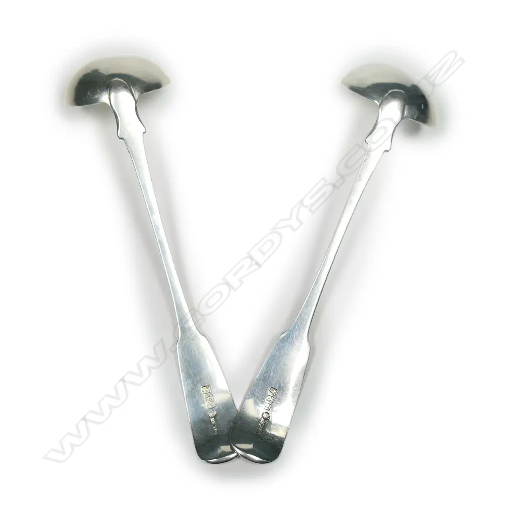 A pair of Victorian Scottish silver cream ladles Image 1++