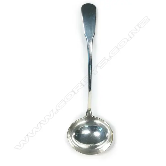 A George III silver soup ladle