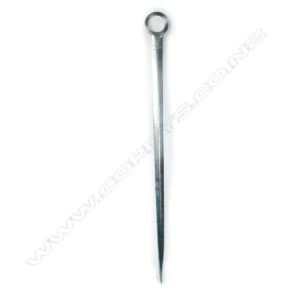 A long George III silver meat skewer Image 1++