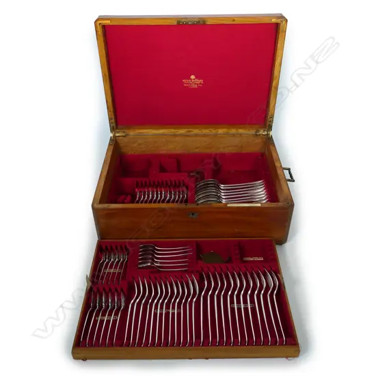 A twelve place silver cutlery set