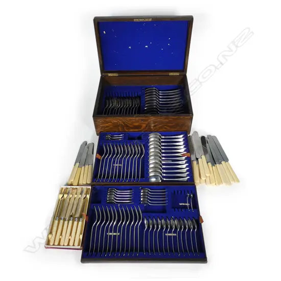 A silver cutlery canteen