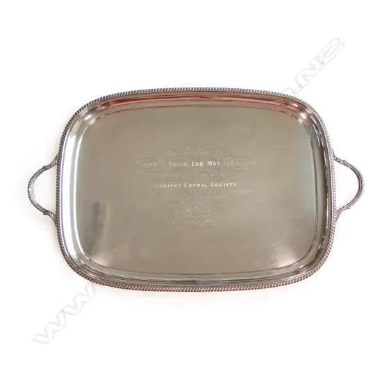 A late Victorian sterling silver butler's tray