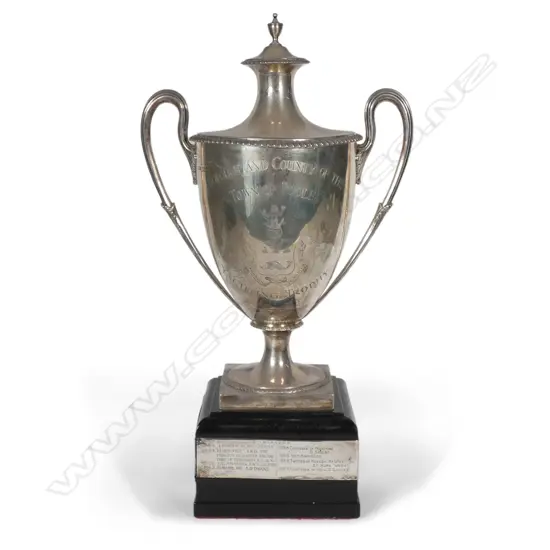 A large and impressive historical silver trophy cup