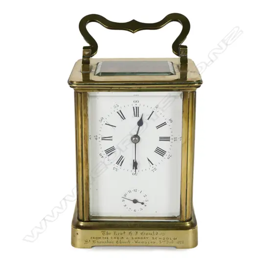 A 19thC brass cased French carriage clock