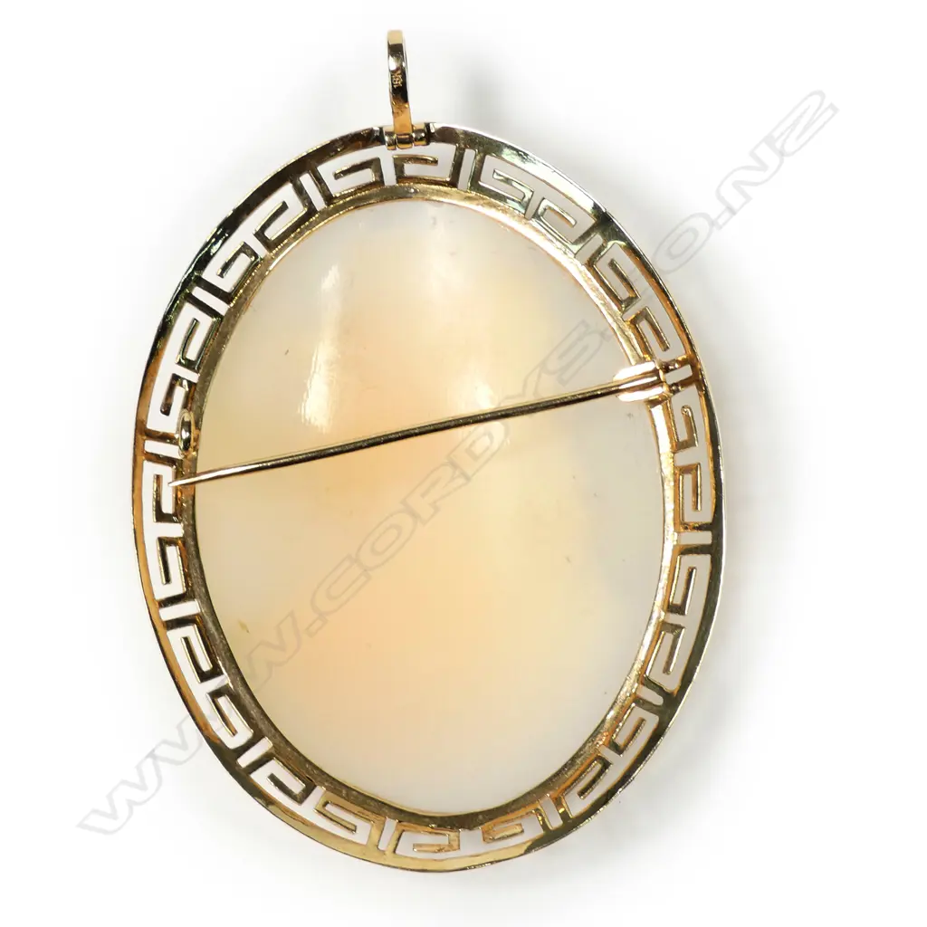 An 18ct. yellow gold framed cameo brooch/pendant Image 1++